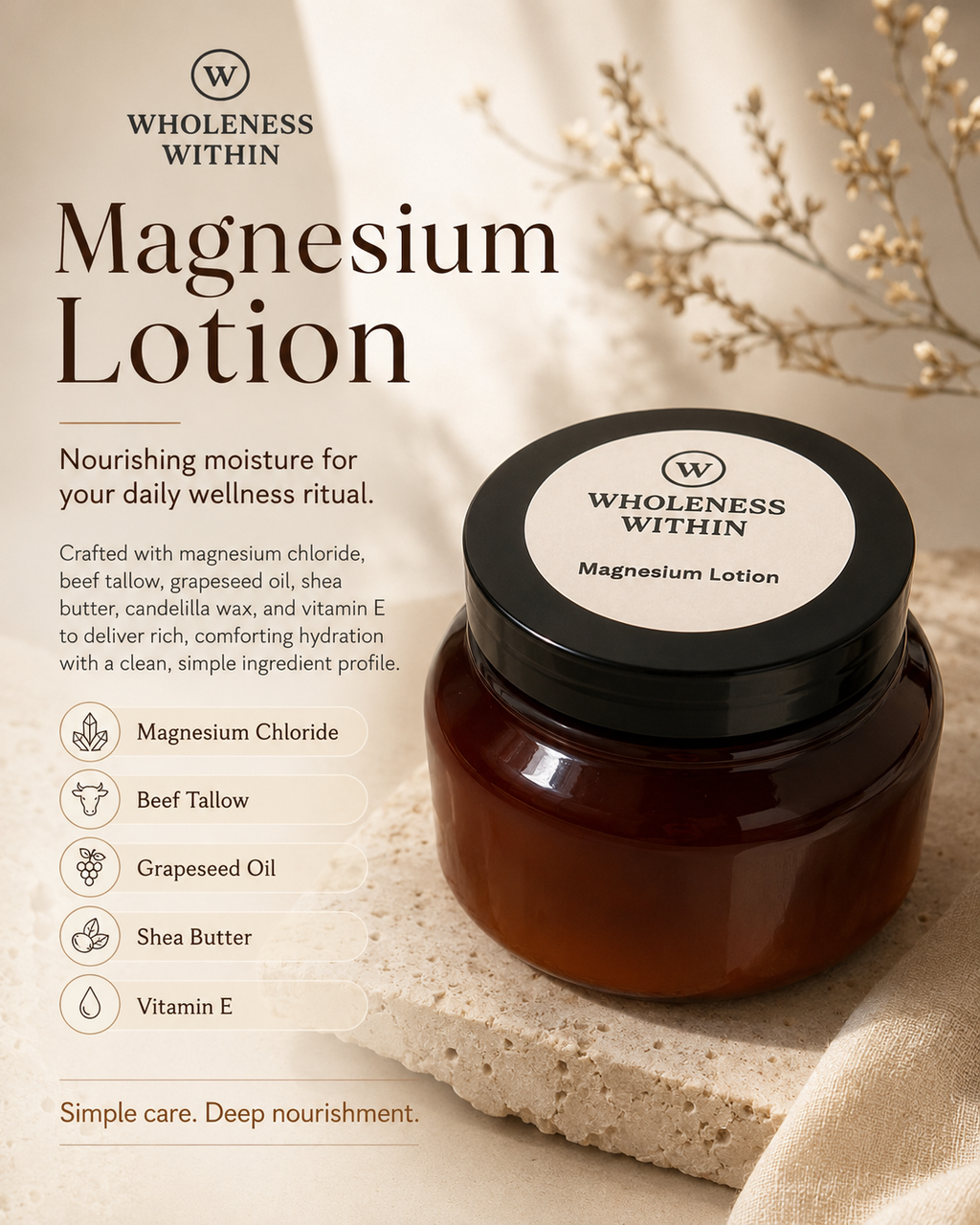 Wholeness Within Magnesium Lotion 8 oz
