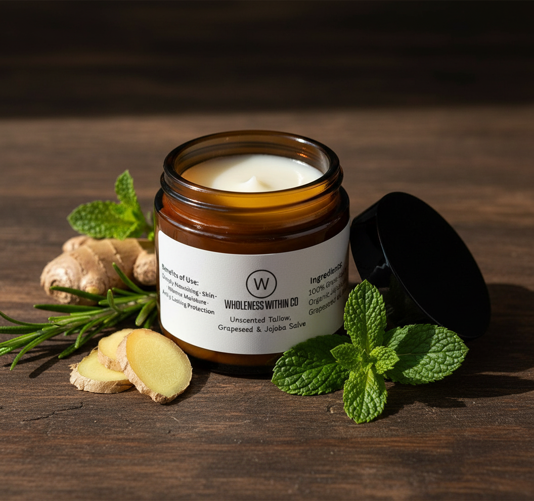Unscented Tallow Salve - Grapeseed & Jojoba | Wholeness Within